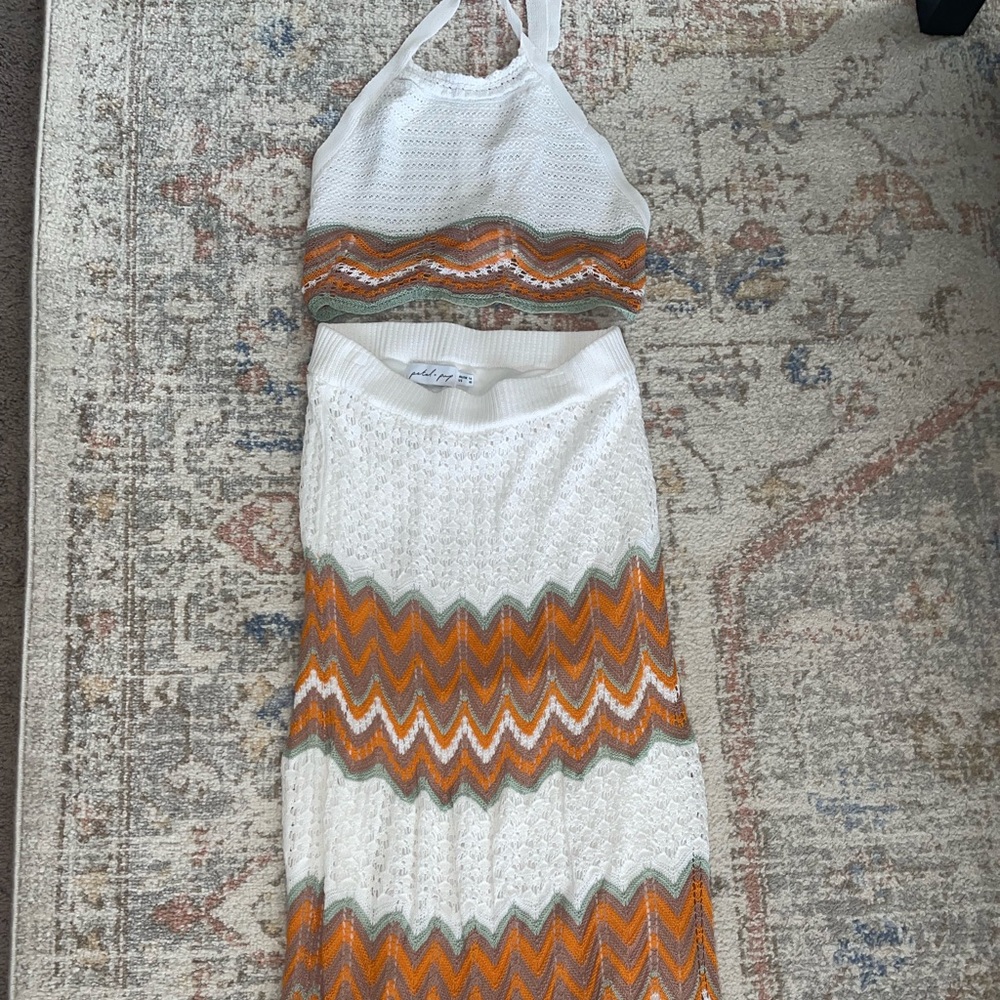 Petal and Pup Crotchet Skirt Set